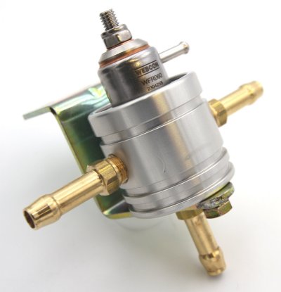 0-5 bar Adjustable natural aluminium finish - Twin push on fittings